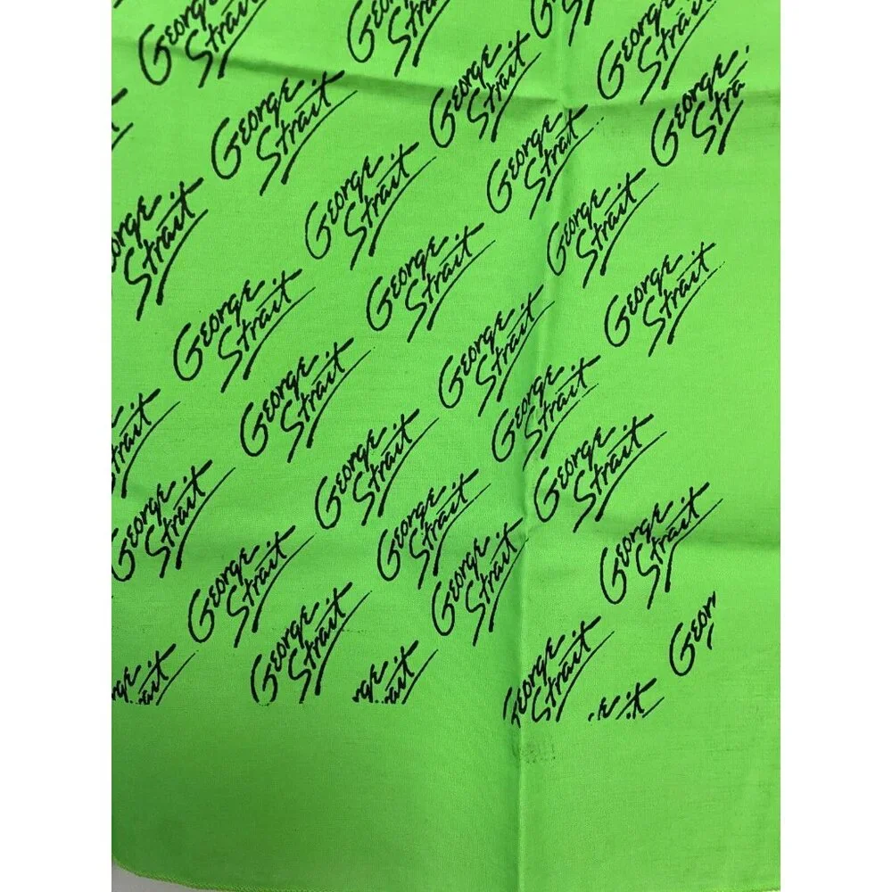 90’s George Straight Green Bandana Concert Tour Vintage Handkerchief